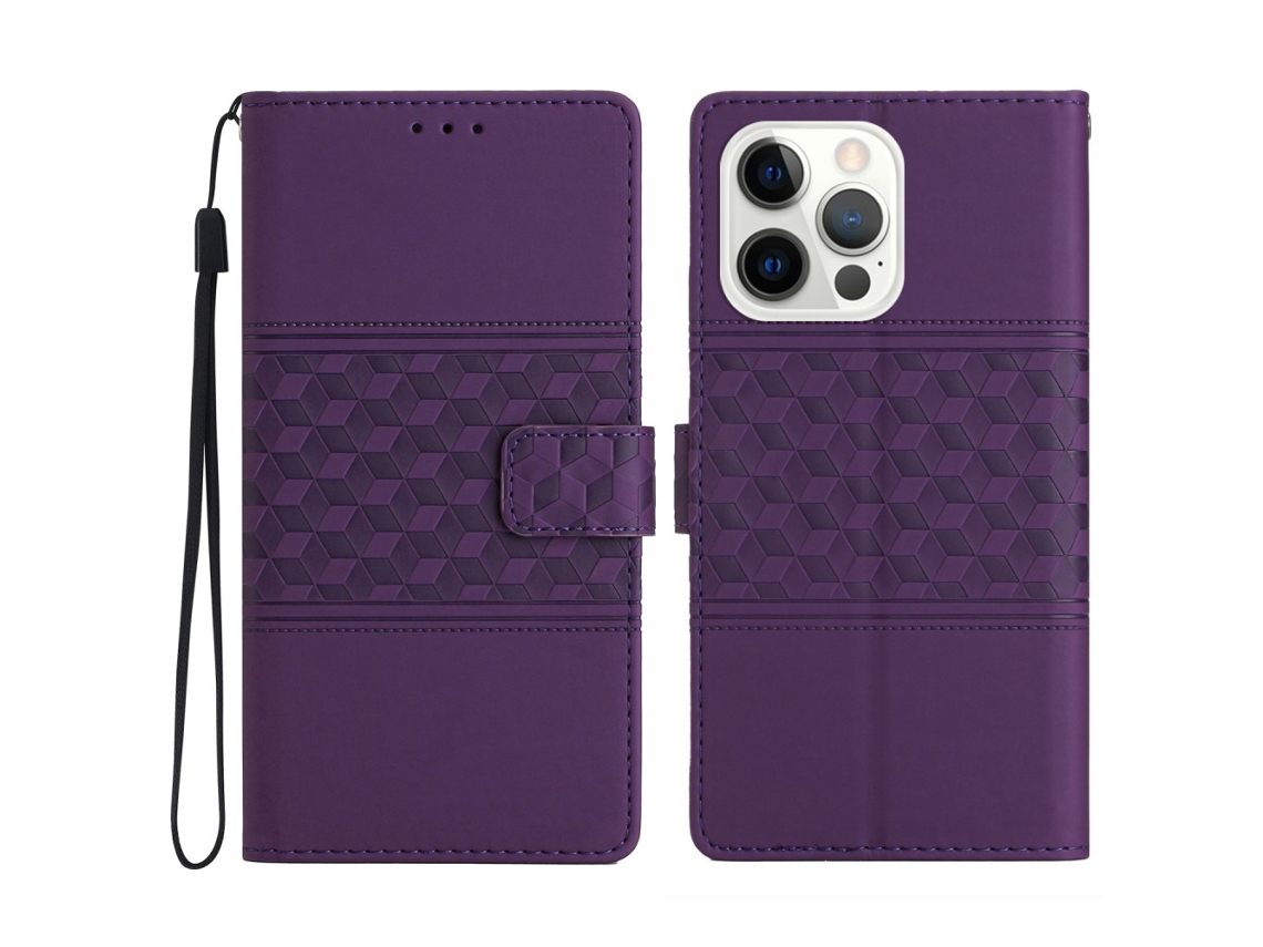 Capa para iPhone 14 Pro Pele Sintética Anti-Choque Roxo