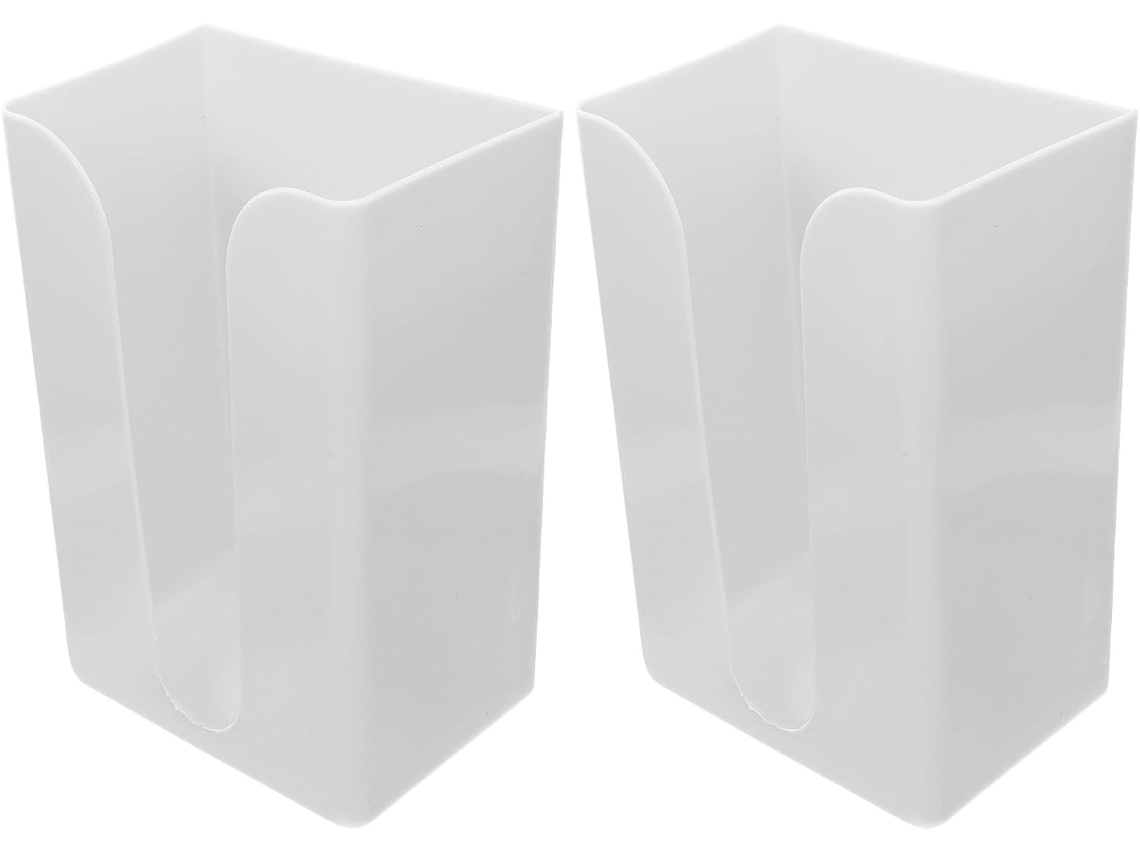 Suporte De Papel Higiênico De Parede Branco, Conjunto De 2 Peças, Plástico, Sem Necessidade De Furar, Tiras