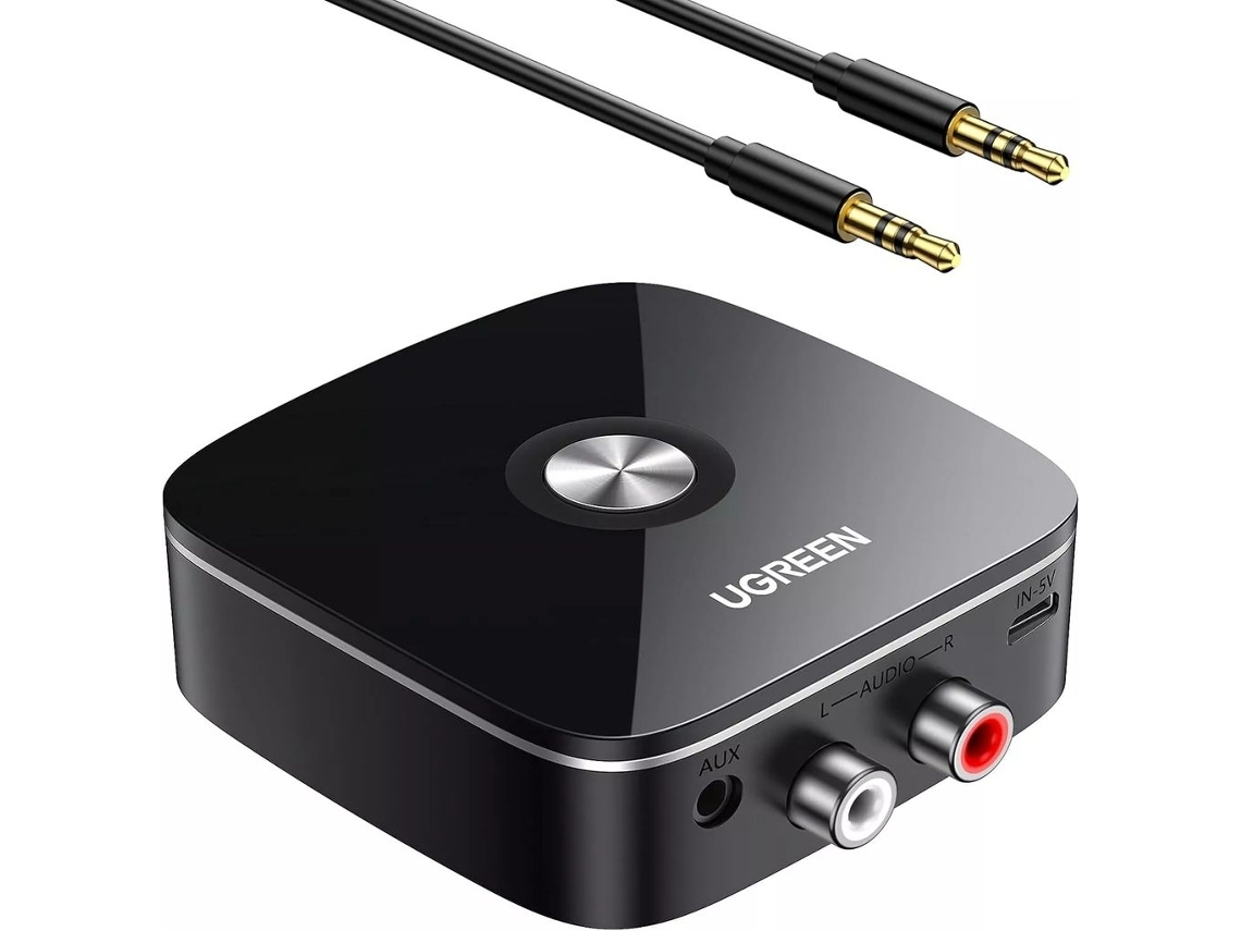 Receptor De Áudio Bluetooth Ugreen Com Adaptador 3,5 Mm E 2x Rca