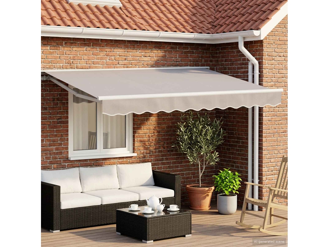 Vidaxl Toldo Retrátil Elétrico Cinzento-claro 3 X 2,5 M
