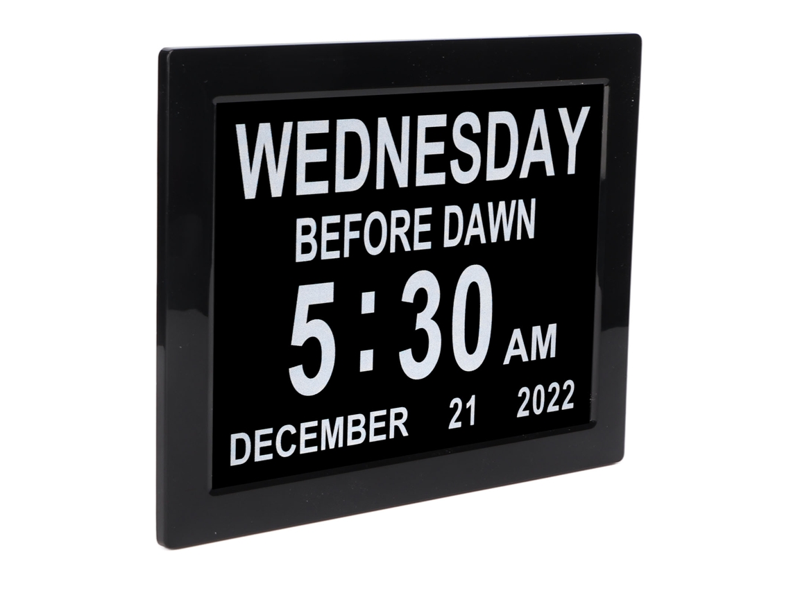 Aetheria relógio Digital Diário de 8 Polegadas com Calendário, Alarmes e Dimming Automático para Idosos