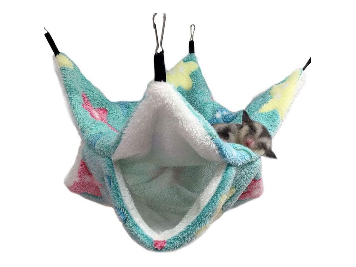Hamaca para Jaulas de Pequenas Mascotas, Cama de Bunk para Ardillas Voladoras Médio Estrela Verde S/MARCA