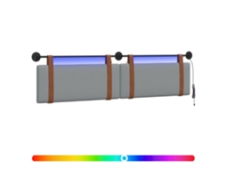 Conjunto 1 Cabeceira Suspensa Vidaxl Cinzento-claro Couro Sintético (210 X 55 X 5 Cm)