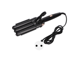Prendedor De Cabelo Com 3 Barris 22mm Cerâmica Tourmalina Ajuste De Temperatura 100v-240v Eu