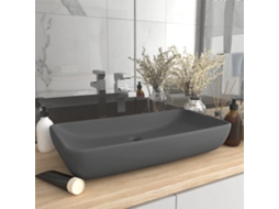 Vidaxl Lavatório Luxuoso Retangular 71x38cm Cerâmica Cinza-escuro Mate