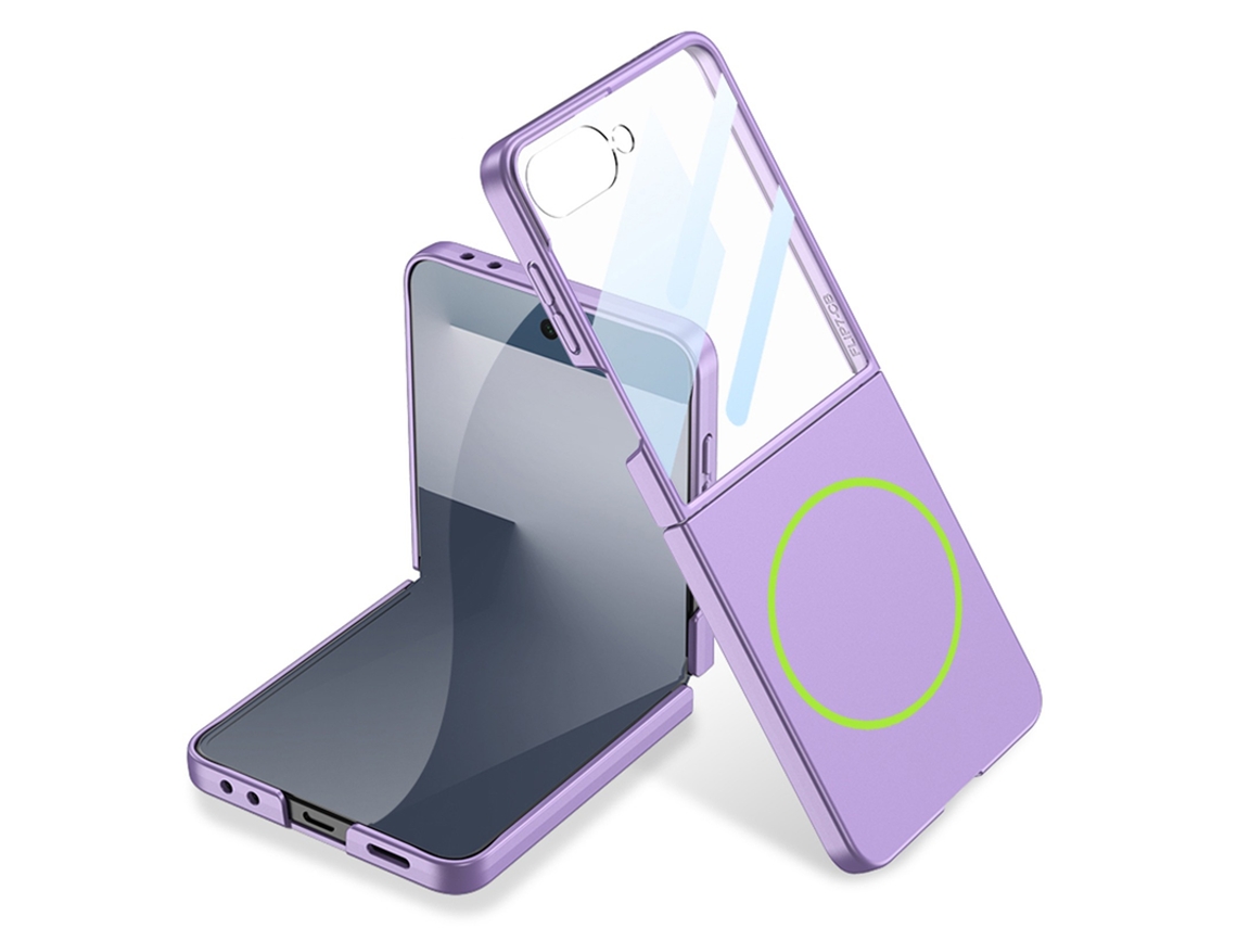Capa Para Samsung Galaxy Z Flip 7 Ultra Protetor Ecrã Sem Fios Roxo Czhhmart