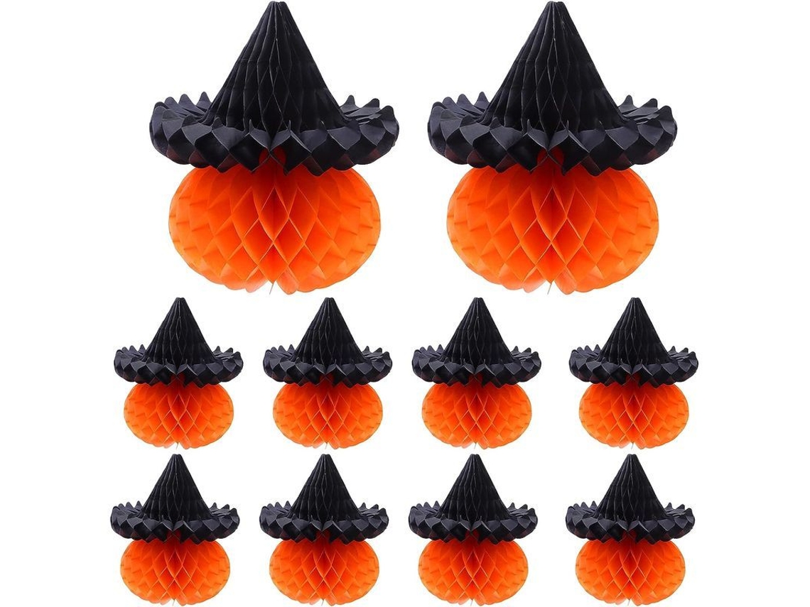 2026 decoraciones de Calabaza En Panal para Halloween, 10 Piezas Decoraciones Infantiles para Fiesta de Otoño Y Acción de Gracias