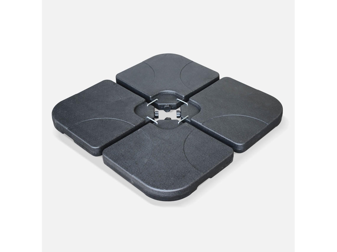 Base Com Peso Para Guarda-sol 50x50 Cm, Set De 4, Preto