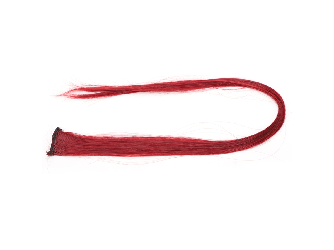 2026 extensiones de Cabelo Vermelho Brilhante Liso com Clip para Festa, 55cm, Acessório de Cabelo Prático e Fashion