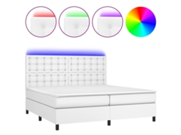 Box Spring Bed, Box Spring Beds Vidaxl Branco Couro Artificial (200 X 200 Cm)