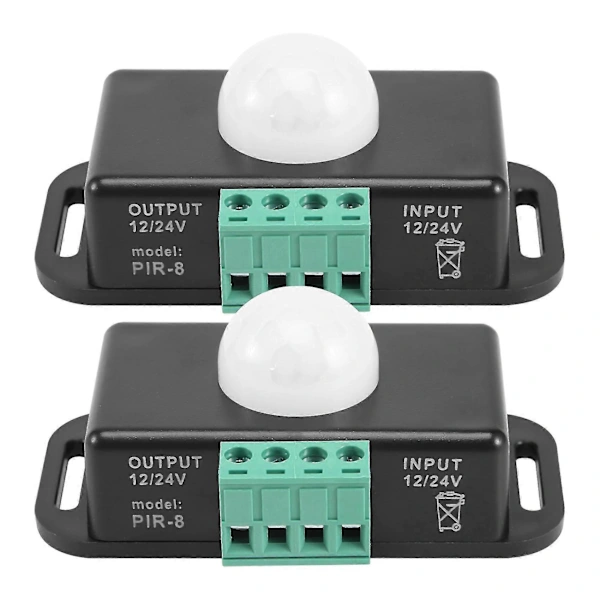 Interruptor com Sensor de Movimento, Sensor Pir de 12v /24v para Fitas Led Flexíveis, Pacote com 2 Unidades BRILVIBERA