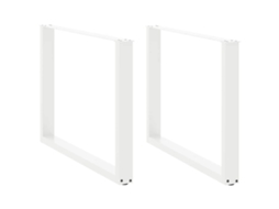 Vidaxl Pés De Mesa De Jantar Em Forma De U, 2 Peças, Branco, 100x (72-73) Cm, Aço