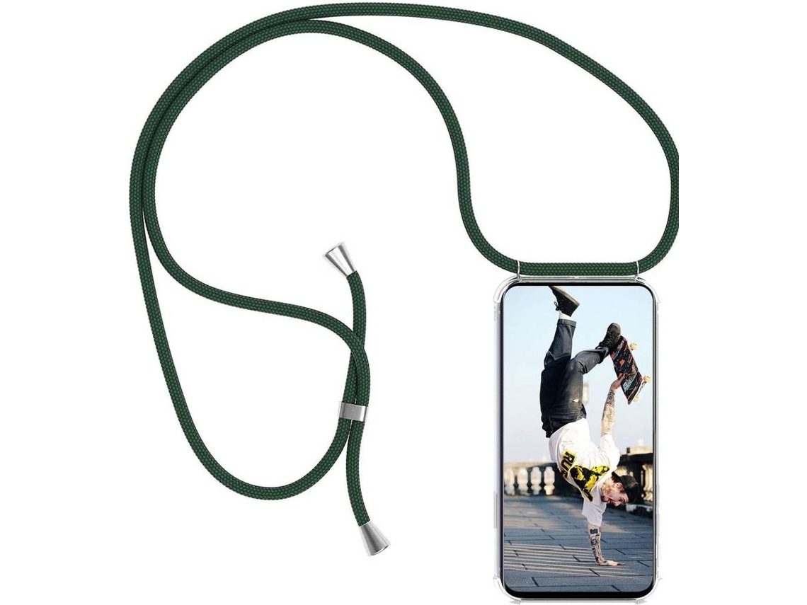 Capa iPhone 11 Pro Max HONGWE. Com corda Transparente, Verde