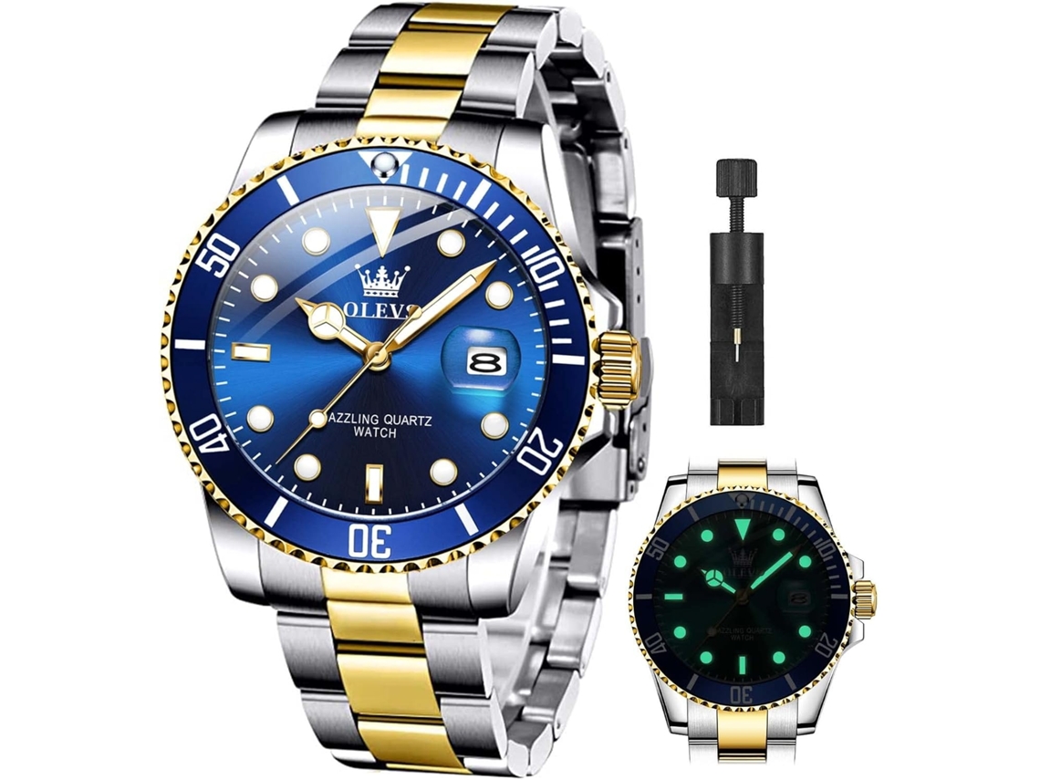 Lurelia Relógio Masculino, Movimento De Quartzo, Analógico, Data/calendário, Luminoso, Duplo Fuso/mostrador, 1,61 Polegadas, 41 Mm, 0,43 Polegadas