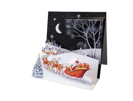 Postal Imagem 3d Pop Up Natal Pai Natal 20771