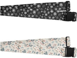 Conjunto De 2 Cintas Bagagem Transparentes Ajustáveis Com Flocos Neve Malas Bolsas Mão Acessórios Viagem