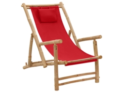 Deck Chair, Deck Chairs Vidaxl Vermelho Bambu (n/a)