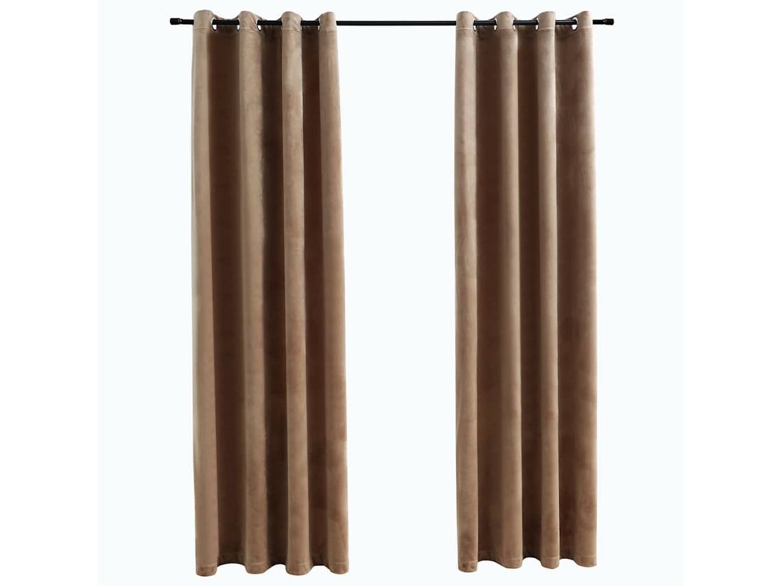 Curtain, Curtains Vidaxl Bege Veludo (140 X 175 Cm)