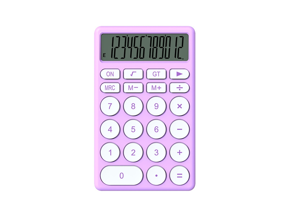 Calculadora Cartoon Multifuncional Portátil De Bolsillo Com Tela Grande Para Escritório, Escola E Lar Roxa