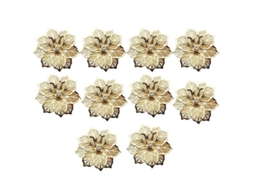 10pcs Aro Guardanapo Metal Dourado Flor Hotel Restaurante Casamento