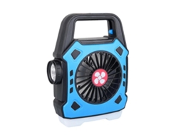 Ventilador De Acampamento Portátil Com Luz Multifuncional Para Áreas Externas, Lanterna Com Carregamento Usb, Tenda Suspensa, Azul Claro Olysi Shop
