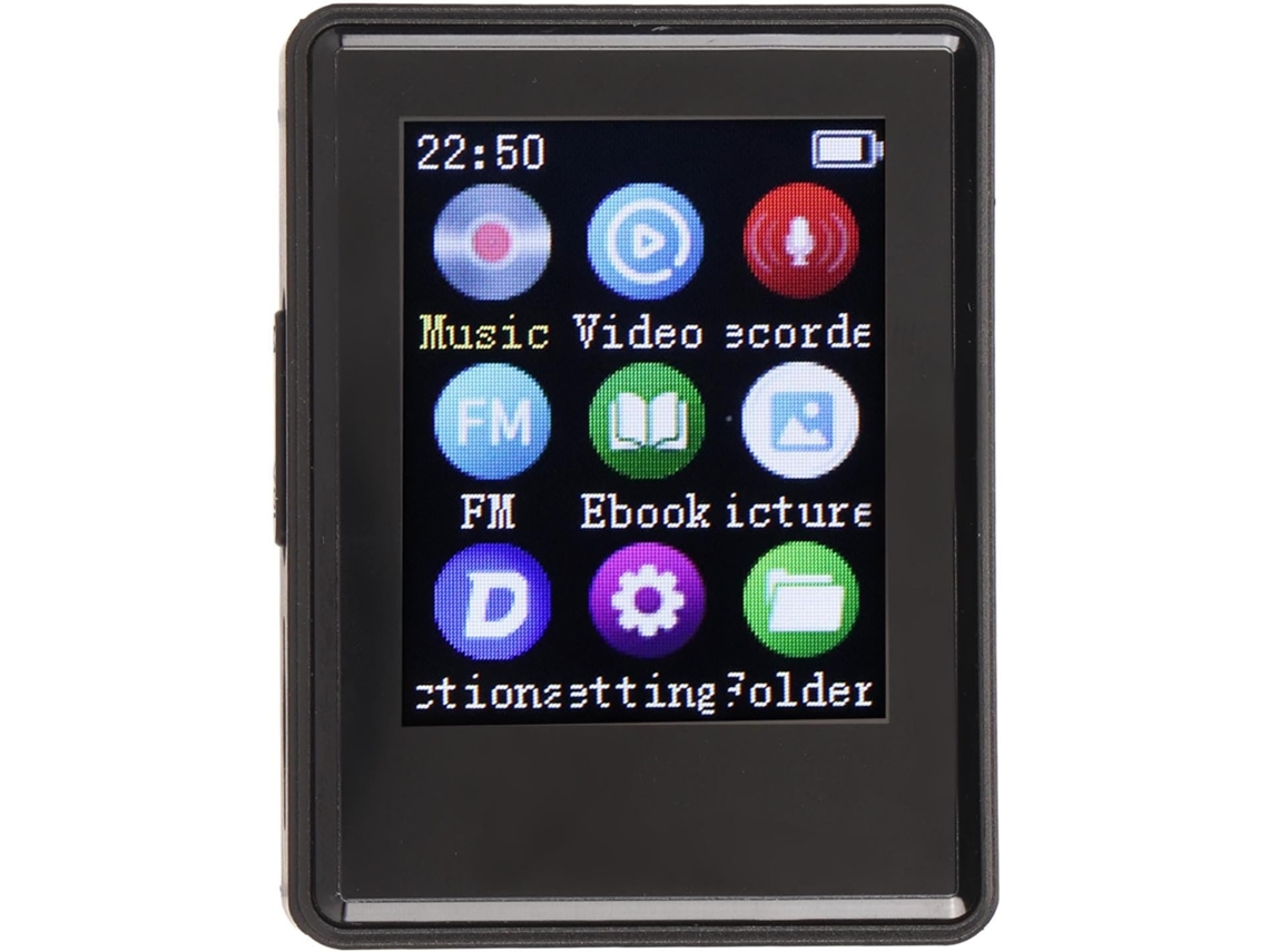 Reprodutor de MP4/MP3 Bluetooth, tela de 1 polegada, rádio FM portátil, com livro de músicas de 1,77 polegadas, HiFi (sem