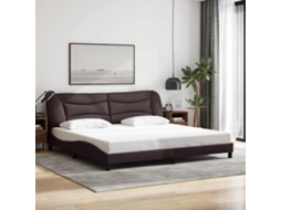 Vidaxl Estrutura De Cama Sem Colchão Hvar 200x200 Cm Tecido Castanho-escuro