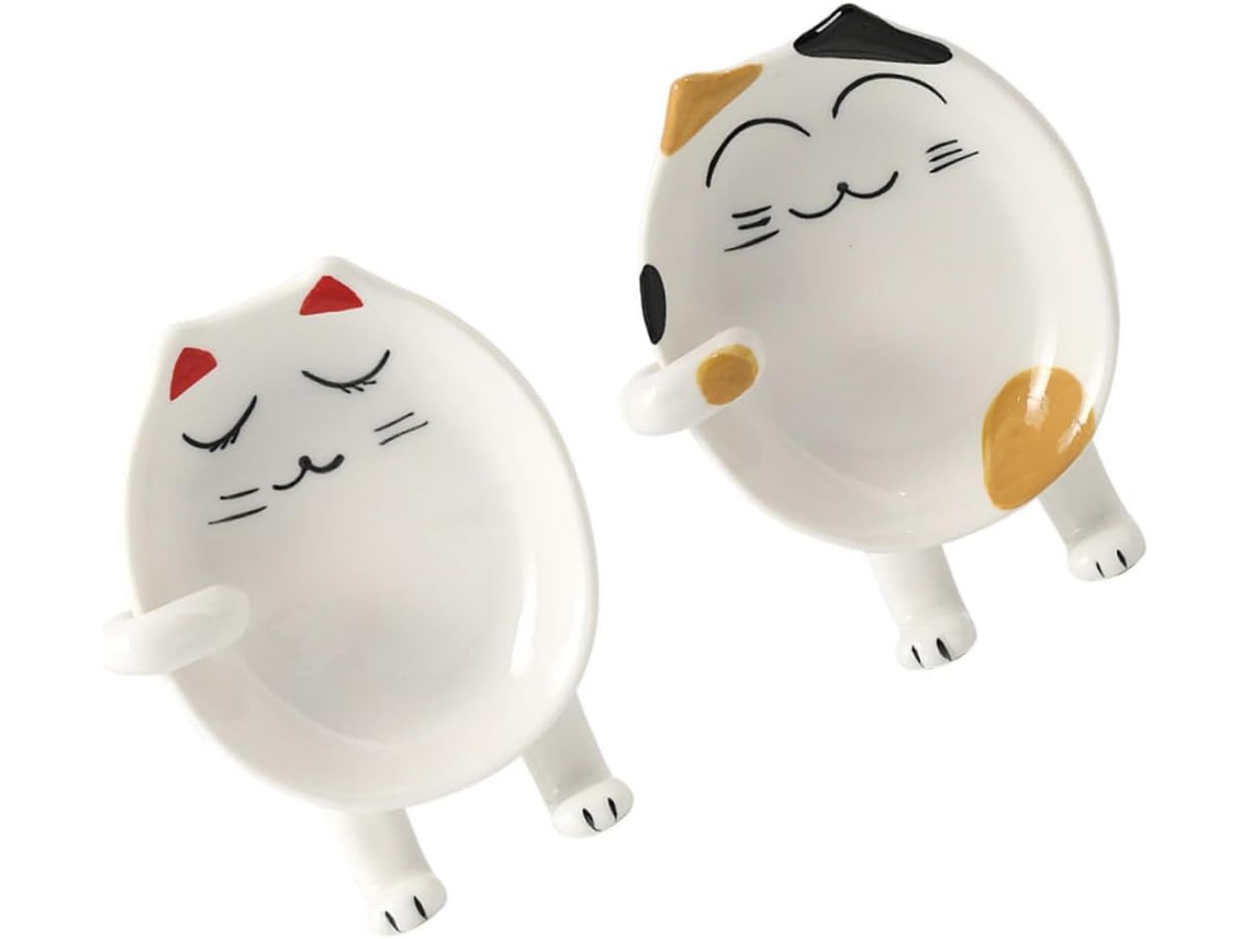 De Colher Em Cerâmica Com Formato De Gato Para Utensílios De Cozinha, Resistente E Gokoco (2 Peças)