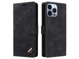 Capa para iPhone 15 Pro Pele Sintética Anti-Riscos Preto