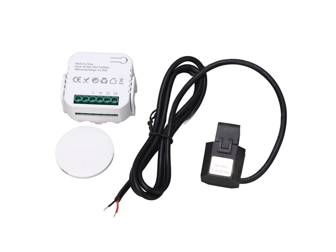 Monitor de Energia Wifi Monofásico com Pinça Medidor Consumo Elétrico 100 240vac Preto S/MARCA