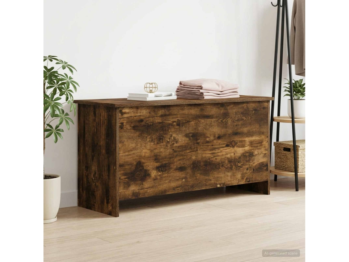Vidaxl Baú De Armazenamento Carvalho Fumado 100 X 40 X 50 Cm