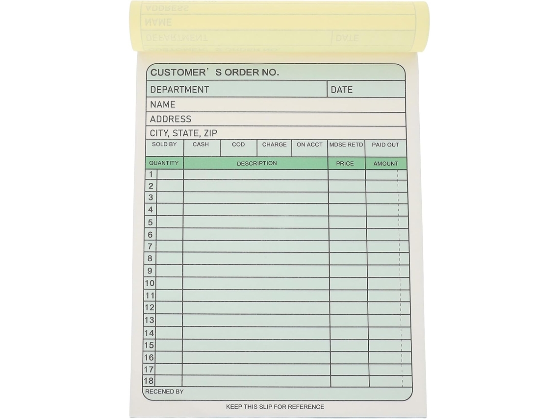 Livre De Ventos Para Faturas E Comandos De Clientes