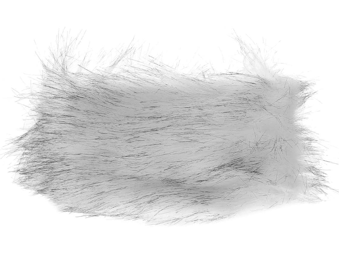 Faixa de cabelo feminina Quente em branco e preto, feita de cabelo sintético com elástico.