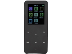 Reprodutor de MP3 e MP4 de 8 GB, tela de 1 polegada, alto-falante FM integrado para reprodução de som de alta fidelidade, 2 rádios e vídeo.