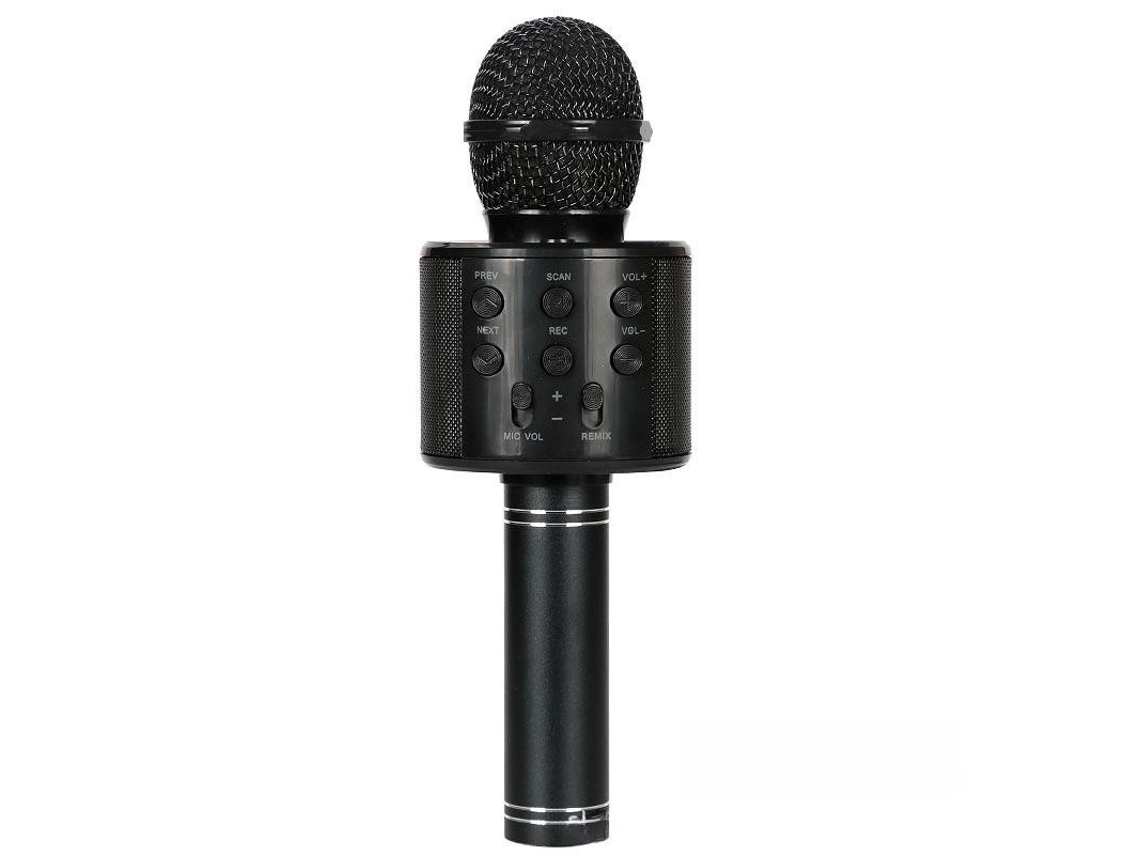 (preto) Microfone De Karaokê Sem Fio Bluetooth 5 Em 1, Estéreo E Com 4 Efeitos De Voz