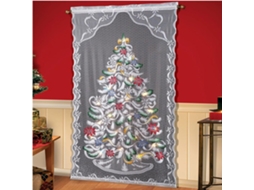 Cortinas de Renda Natal com Luz, Árvore de Natal, Cortinas Opacas LAXISCREED