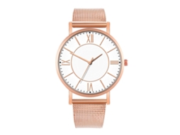 Reloj De Moda Para Parejas Con Correa De Malla Dial Redondo Cuarzo Unisex