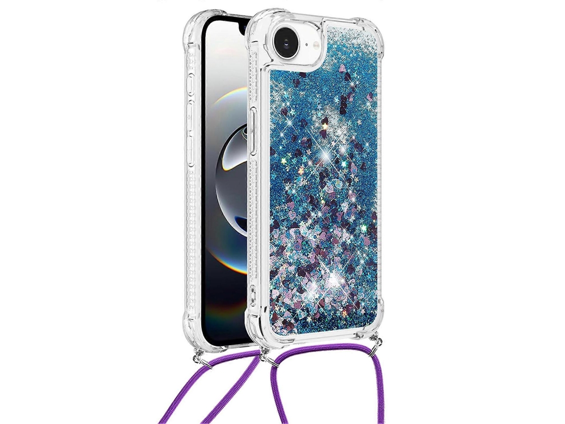 Capa De Tpu Compatível Com Iphone 16e Com Design De Areia Movediça E Cordão - Wellngs