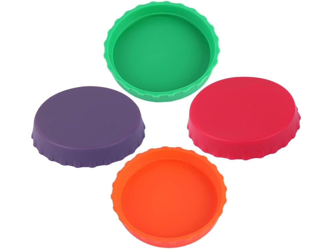 Tampas De Silicone Reutilizáveis Para Potes, Modelo 2025, 4 Unidades, Herméticas, Anti-vazamento, Para Latas De Refrigerante E Cerveja