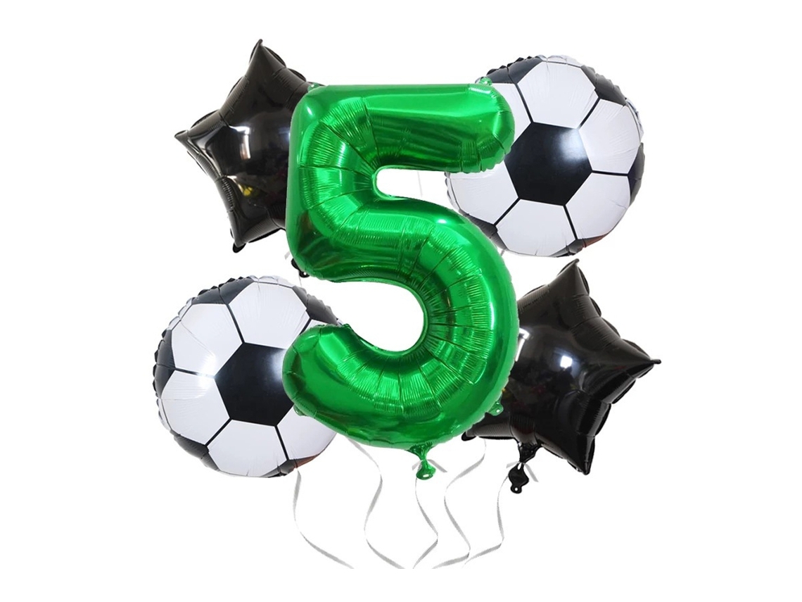 Balões Metalizados Em Formato De Estrela Cinco Pontas Com Tema Futebol Para Decoração Festas Aniversário.