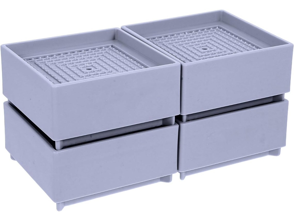 Conjunto De 4 Pés Quadrados Plástico Para Elevar Móveis, Como Camas E