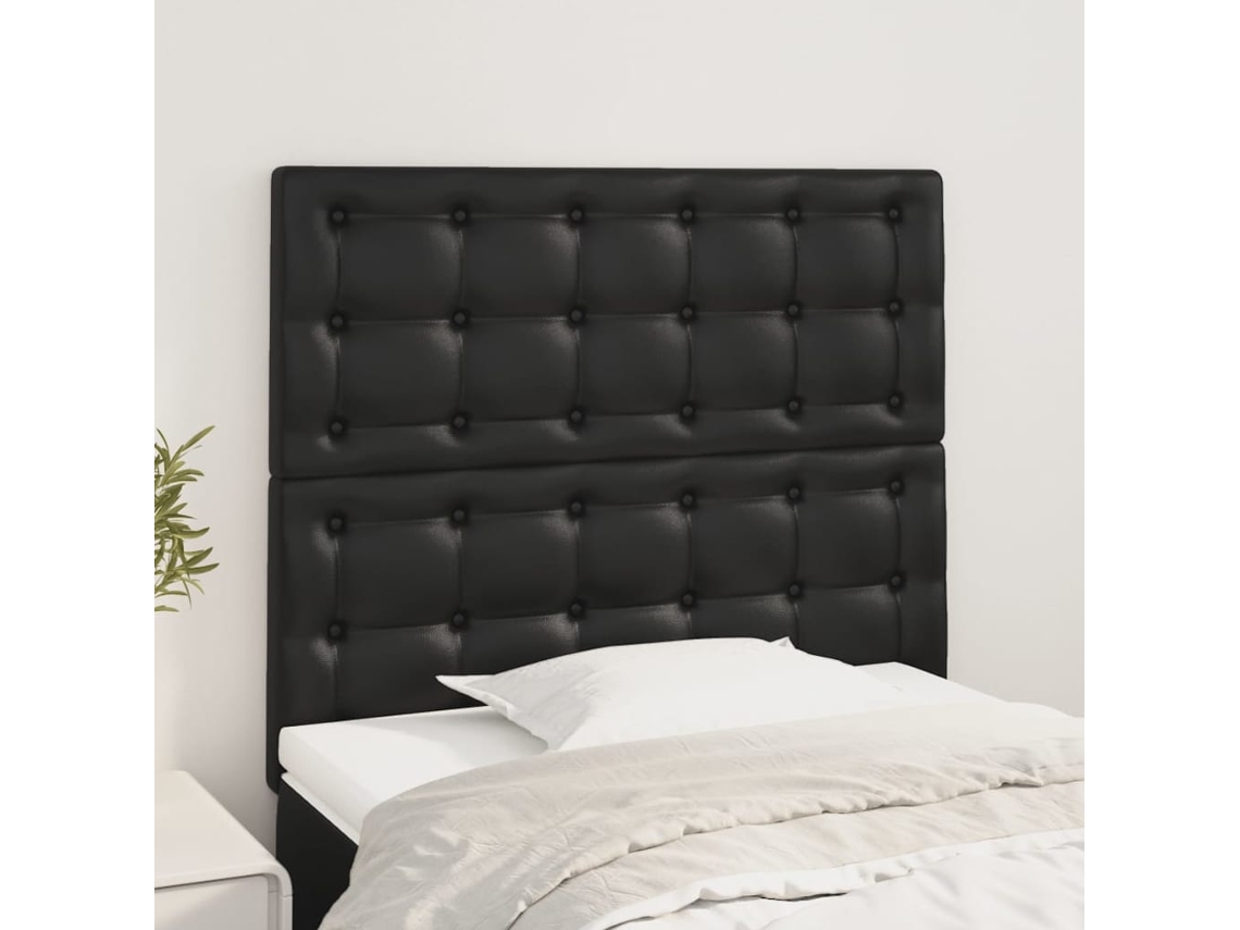 Vidaxl Cabeceira Preta 90x5x118/128 Cm Couro Sintético