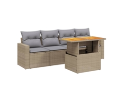 Garden Sofa Set, Garden Sofa Sets Vidaxl Bege Rattan / Vime (n/a)