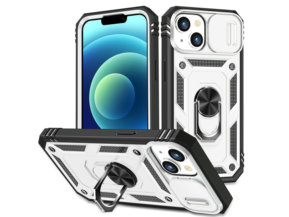 Suporte Casa Para Iphone 15 Plus Pele Sintética Com Porta-cartões Preto