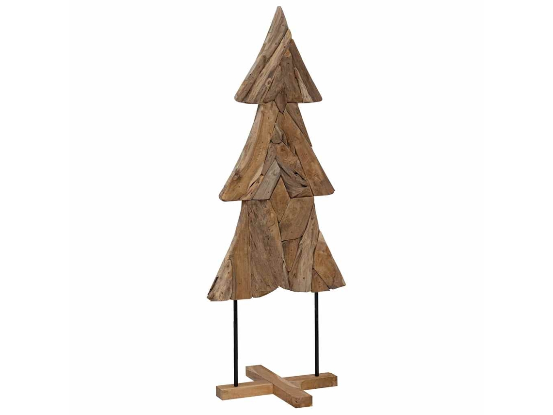 Conjunto 1 Decoração De Natal Vidaxl Castanho Madeira De Teca Maciça (151 Cm)
