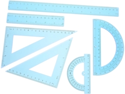 Conjunto De 6 Réguas Desenho Plástico Azul Para Medições Precisas