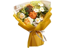 Buquê de Flores de Crochê, Rosas e Margaridas Tricotadas, Presente de Aniversário, Amarelo, para Casa AQUAFORGE