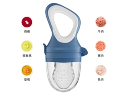 Alimentador De Silicone Para Bebês Com Suplemento Alimentar, Bico Para Frutas E Vegetais.azul E Branco M