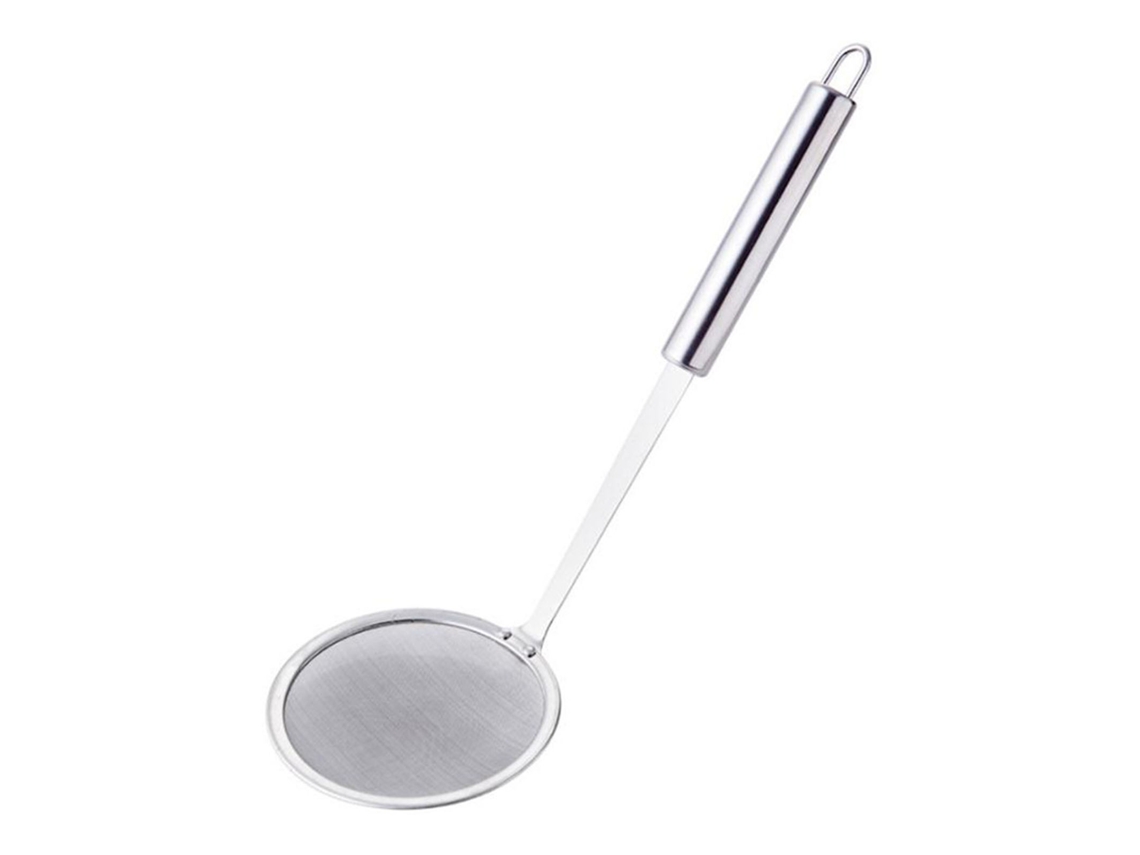 Coador De Rede Fina De Aço Inox Com Cabeça Longa Para Cozinha