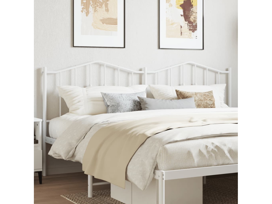 Vidaxl Cabeceira De Substituição 160 Cm Metal Branco